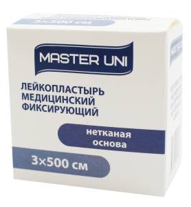 Лейкопластырь фиксирующий Master Uni Unipore 3*500 нетканая основа