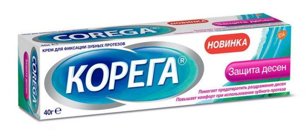 Изображение товара Корега крем для фиксации зубных протезов 40мл защита десен Корега крем для фиксации зубных протезов 40мл защита десен фотография